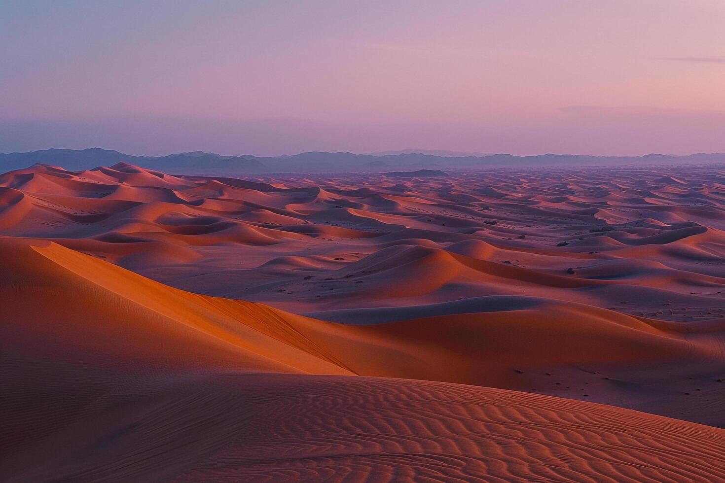 Endless Desert Dunes with a Wide Horizon Under a  Sky for Travel graphy Background photo