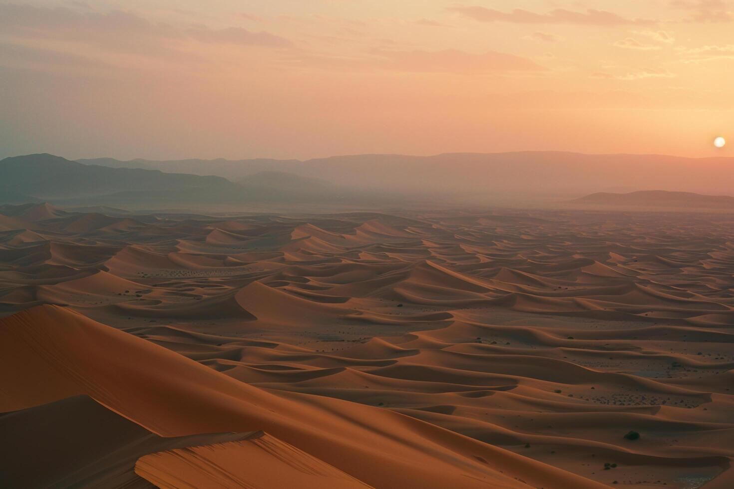 Vast Desert Landscape with Dunes Stretching into the Horizon Background photo