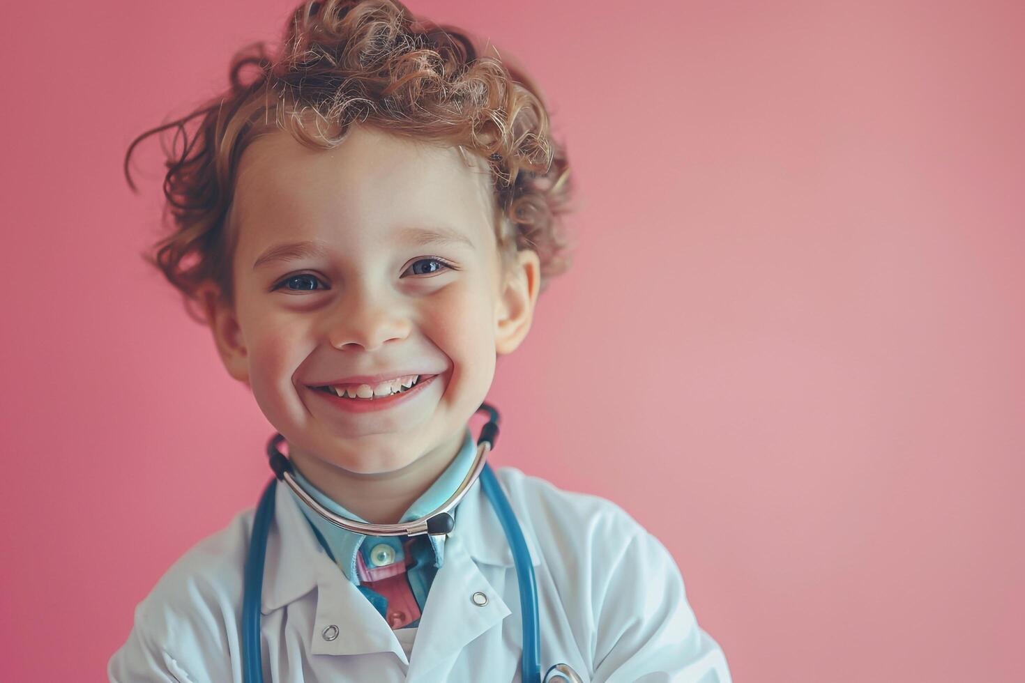 Pediatrician with Child Stethoscope and Happy Interaction Background photo