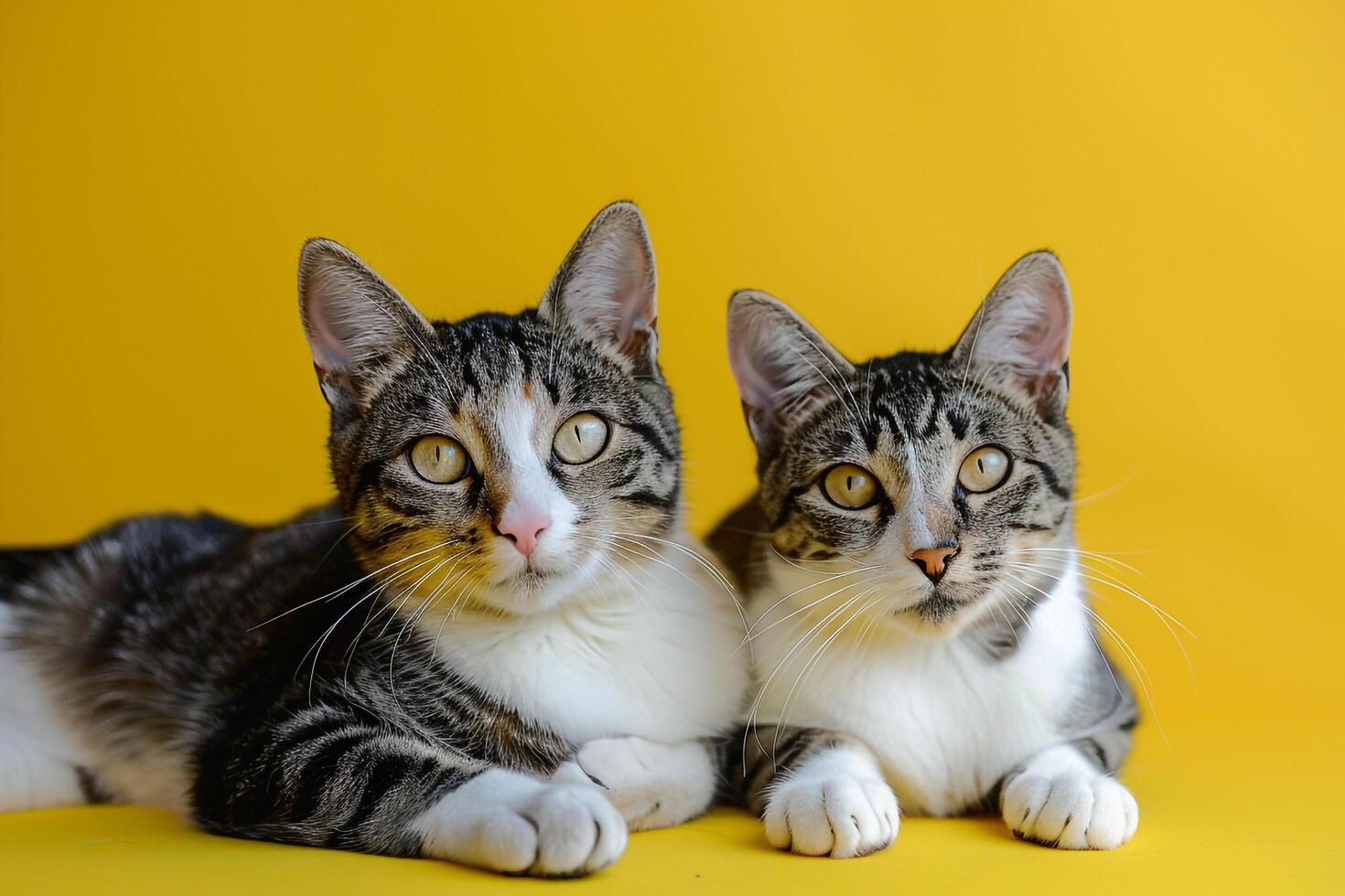Cats on a   Background Featuring  and Cheerful s photo
