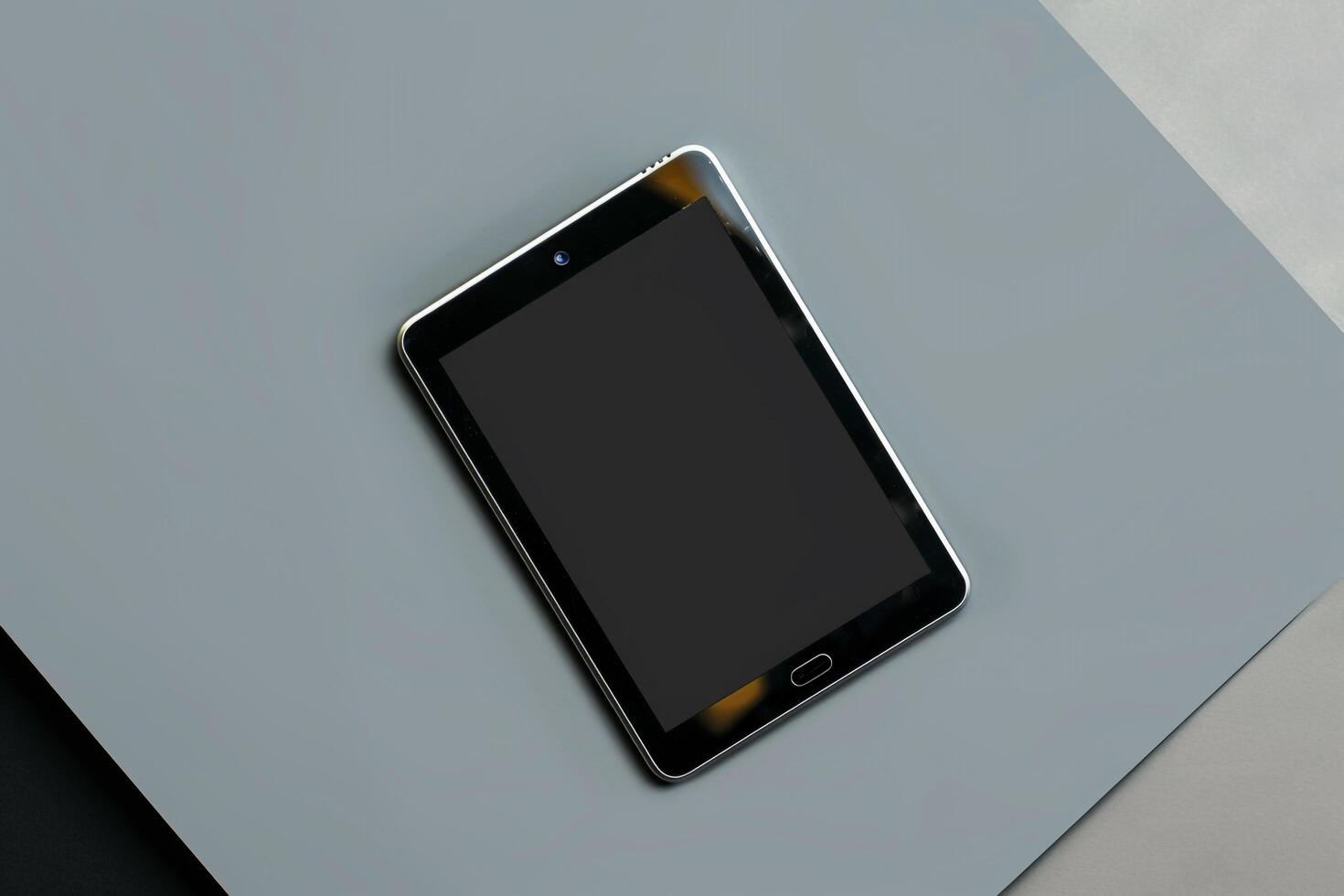 tablet screen mockup featuring a  design and  tech background photo
