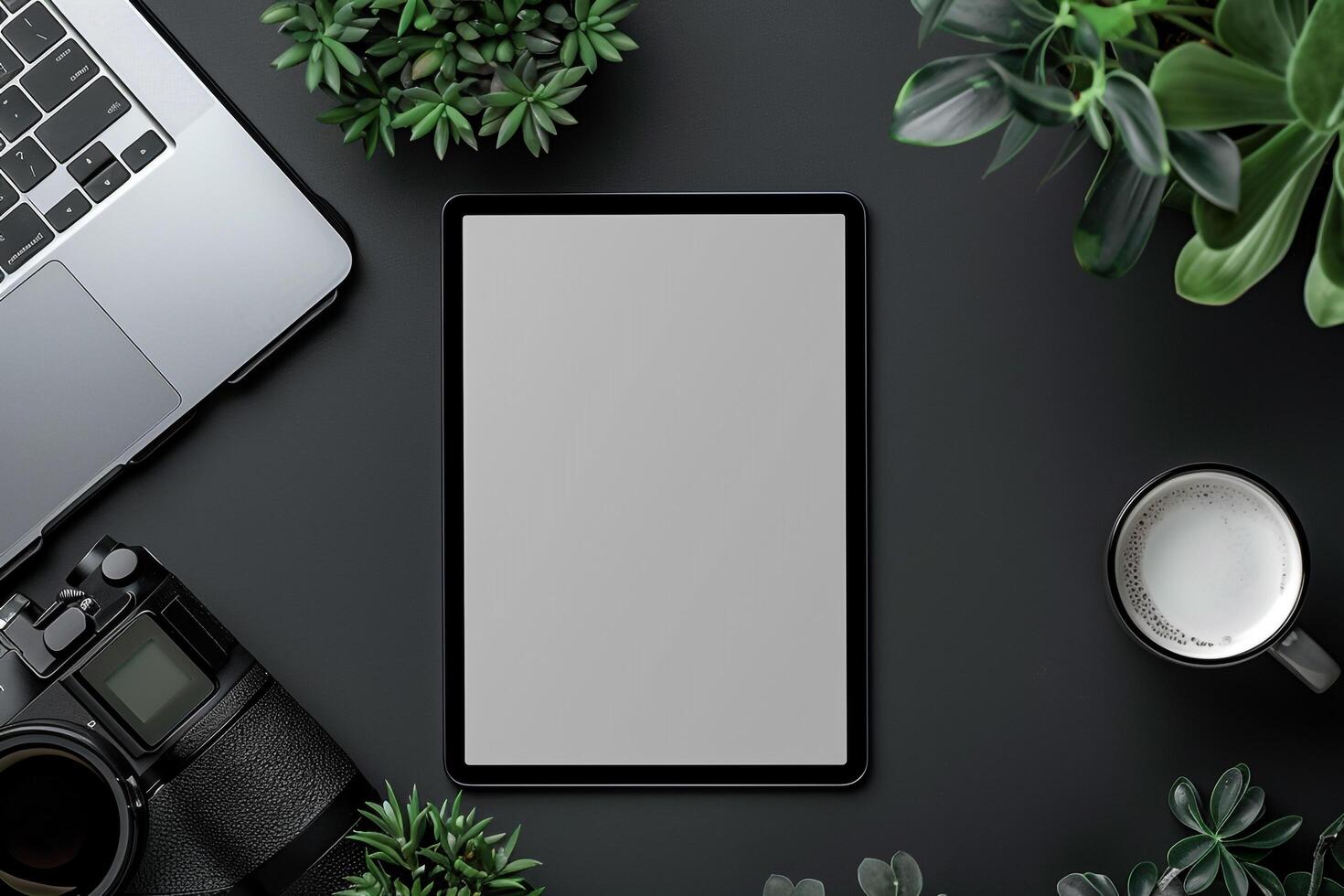 tablet screen mockup with a futuristic design and cutting edge tech background photo