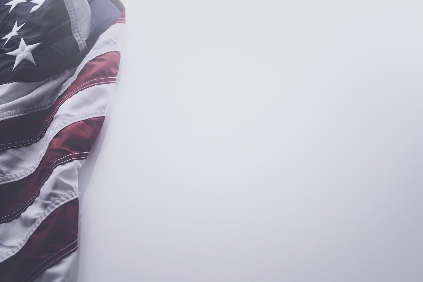 American Flag with Strong Red and Blue Background photo