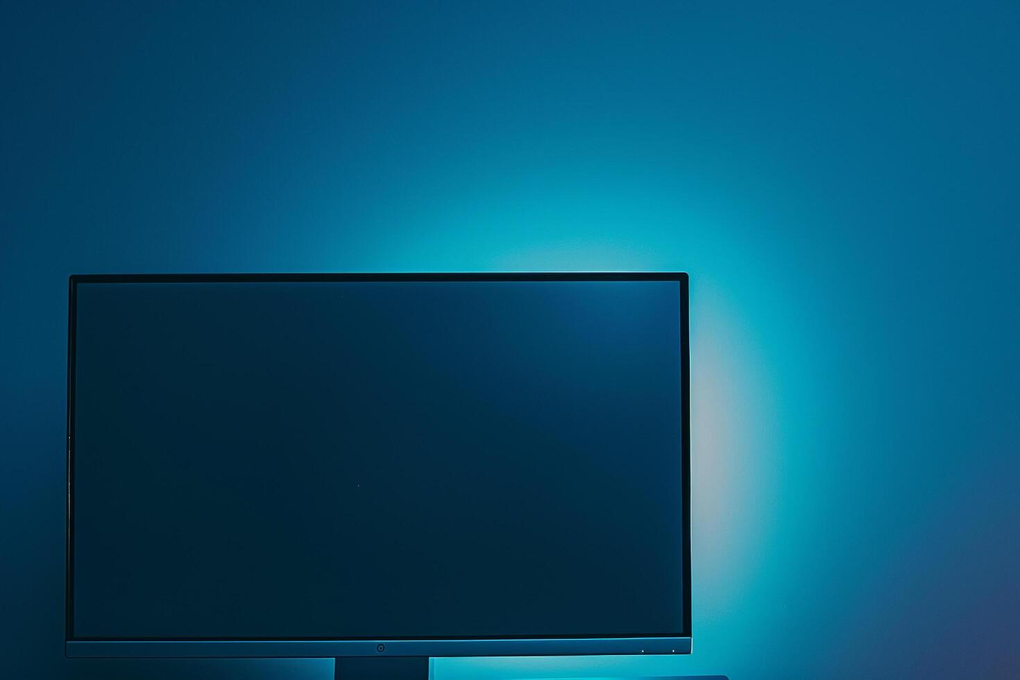 Futuristic Desktop Computer Mockup Background photo