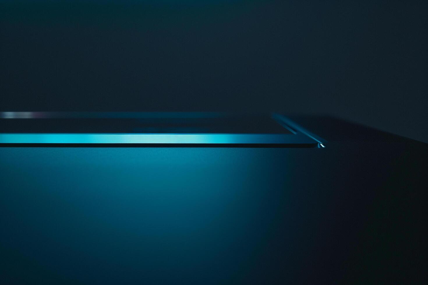 Futuristic Desktop Computer Mockup Background photo