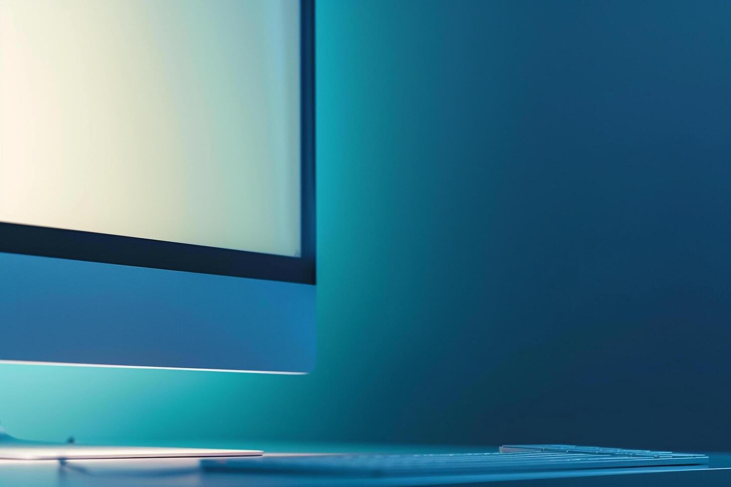 Futuristic Desktop Computer Mockup Background photo