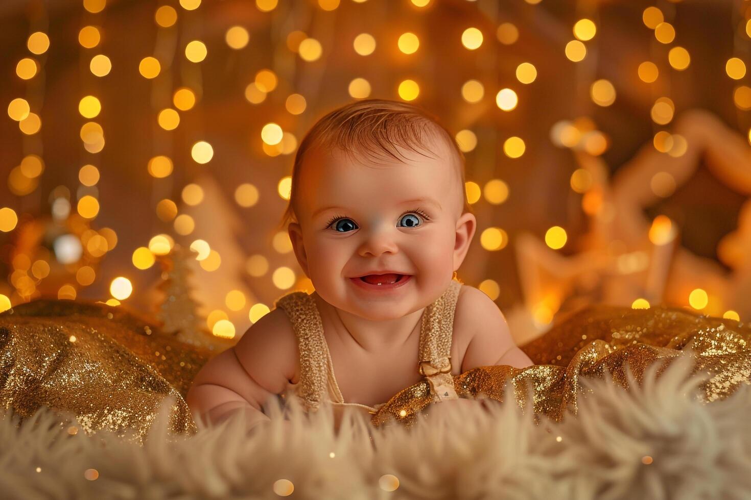 Baby with  G Background and Holiday Props Festive photo