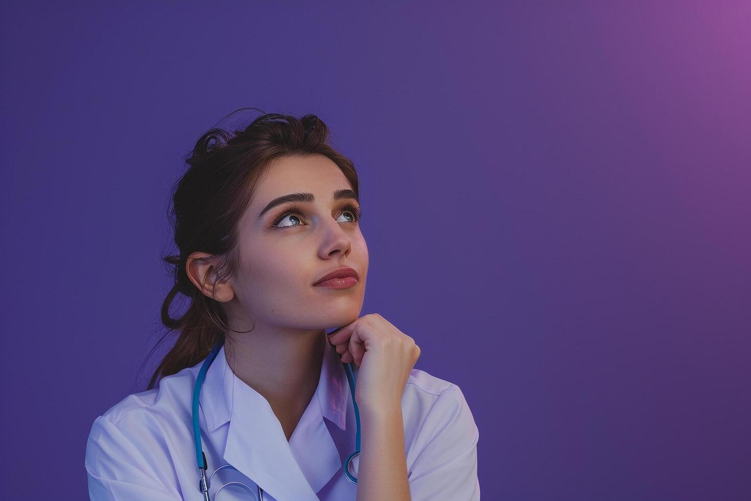 Female Doctor with Deep Medical Background in Hospital Environment photo