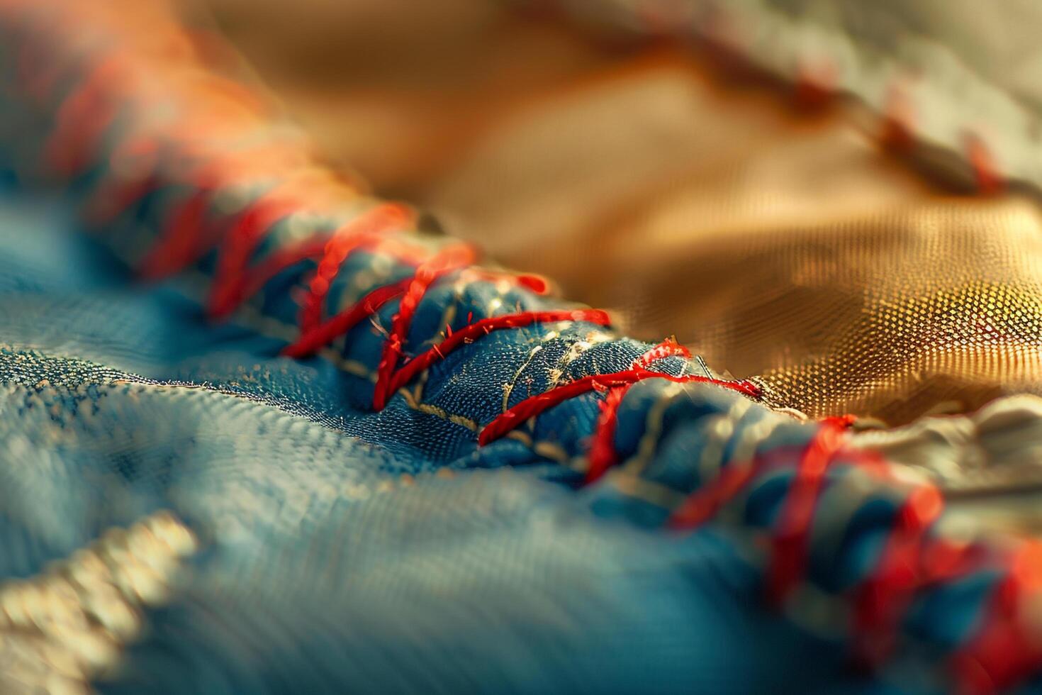 Extreme Stitching on American Flag texture photo
