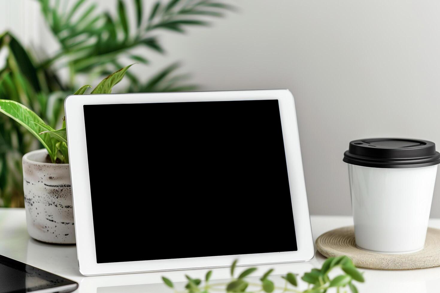 White Tablet Mockup Perfect for Professional and   Applications photo