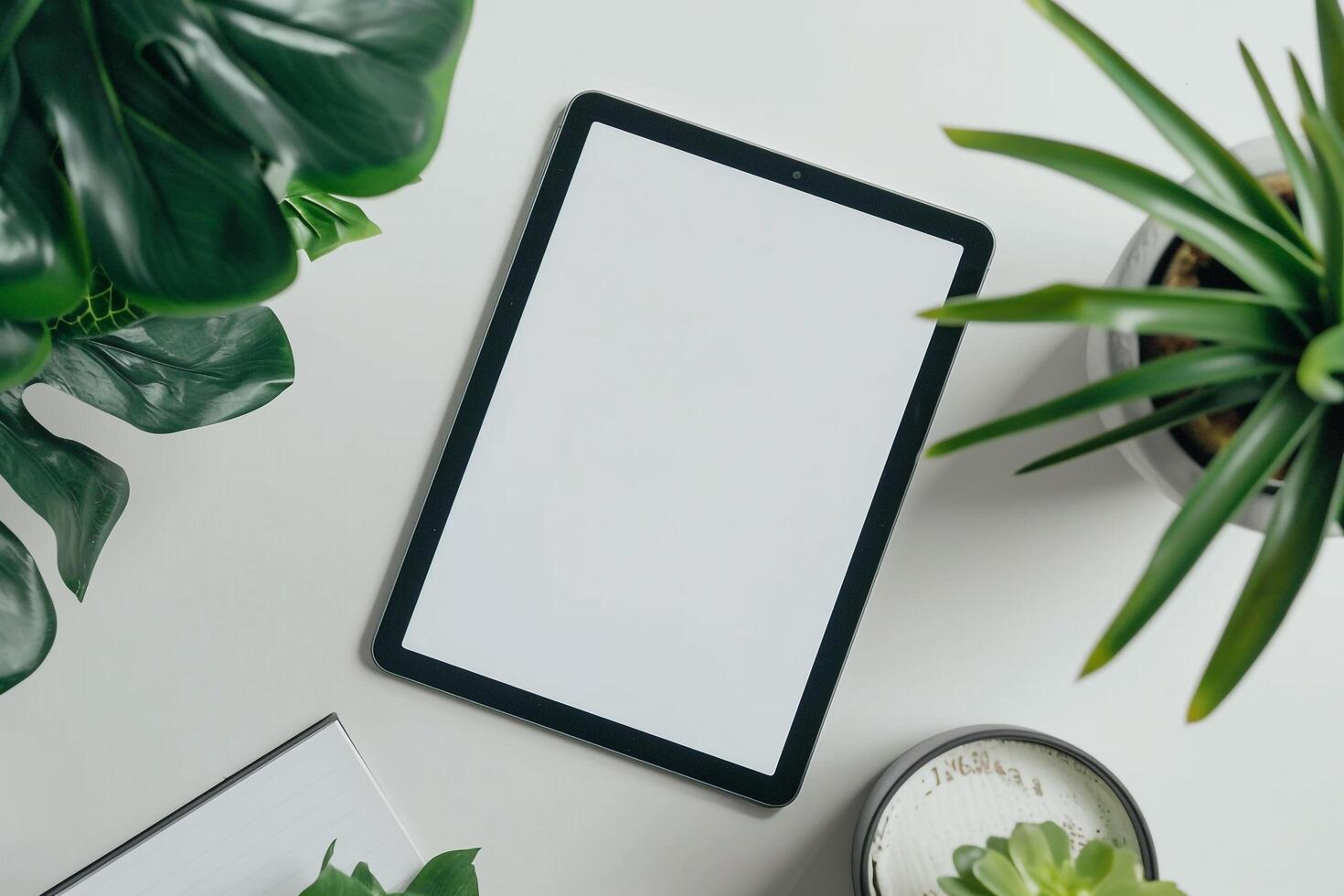 White Tablet Mockup for Professional and   Digital Work photo