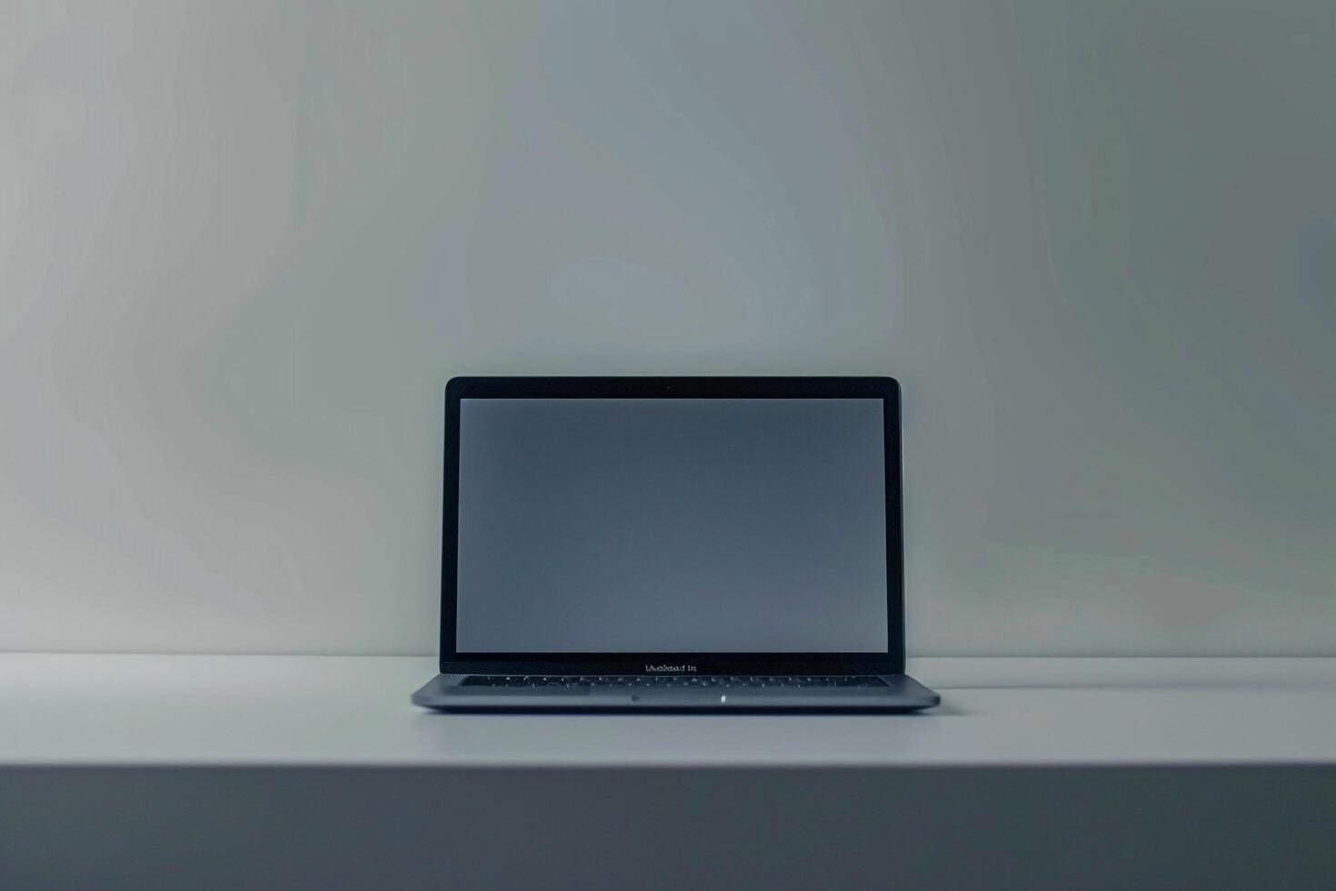 Desktop Computer Mockup with   White Surface for Digital Use photo