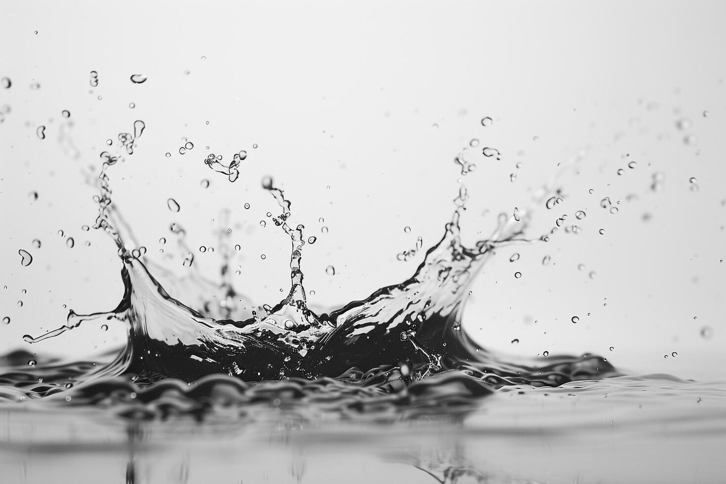 High Speed Water Splash in Mid Air with Dramatic Liquid Dynamics photo