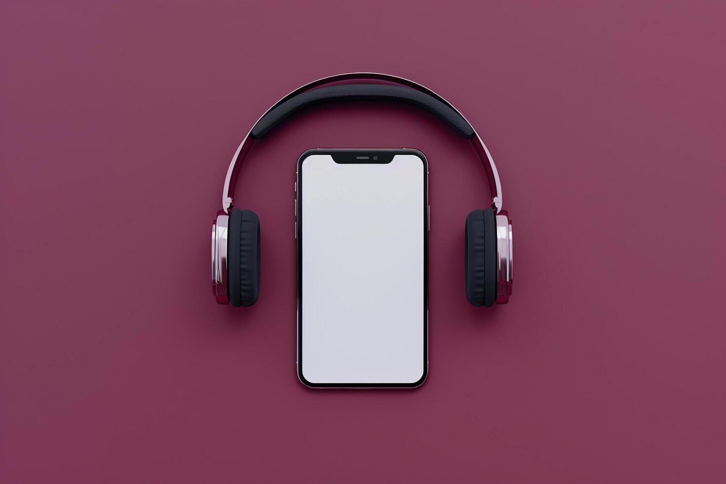 Mobile Phone and Headphones Mockup for Tech Enthusiasts photo