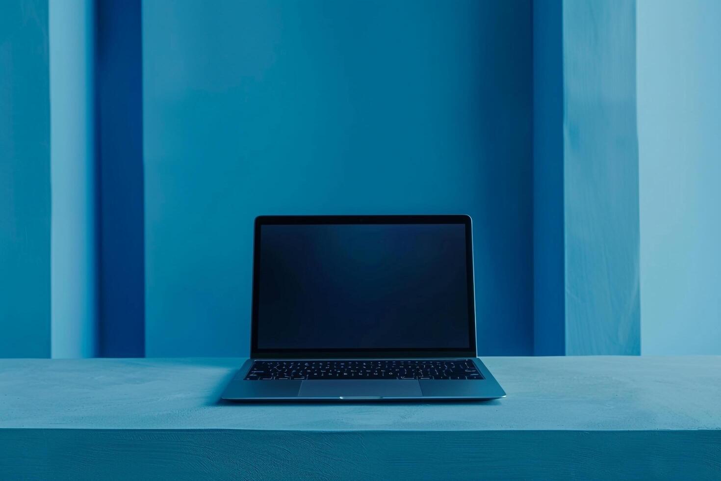 Laptop Mockup with Educational Background for Online Learning photo