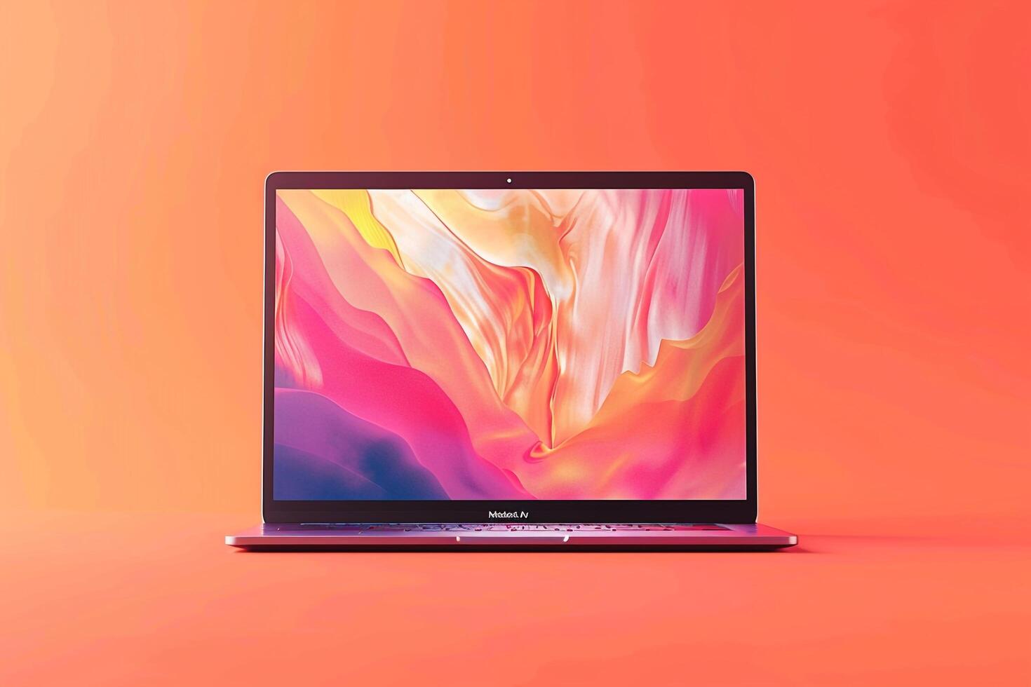 Laptop Mockup Featuring Graphic Design Background for   Work and Design Presentations photo