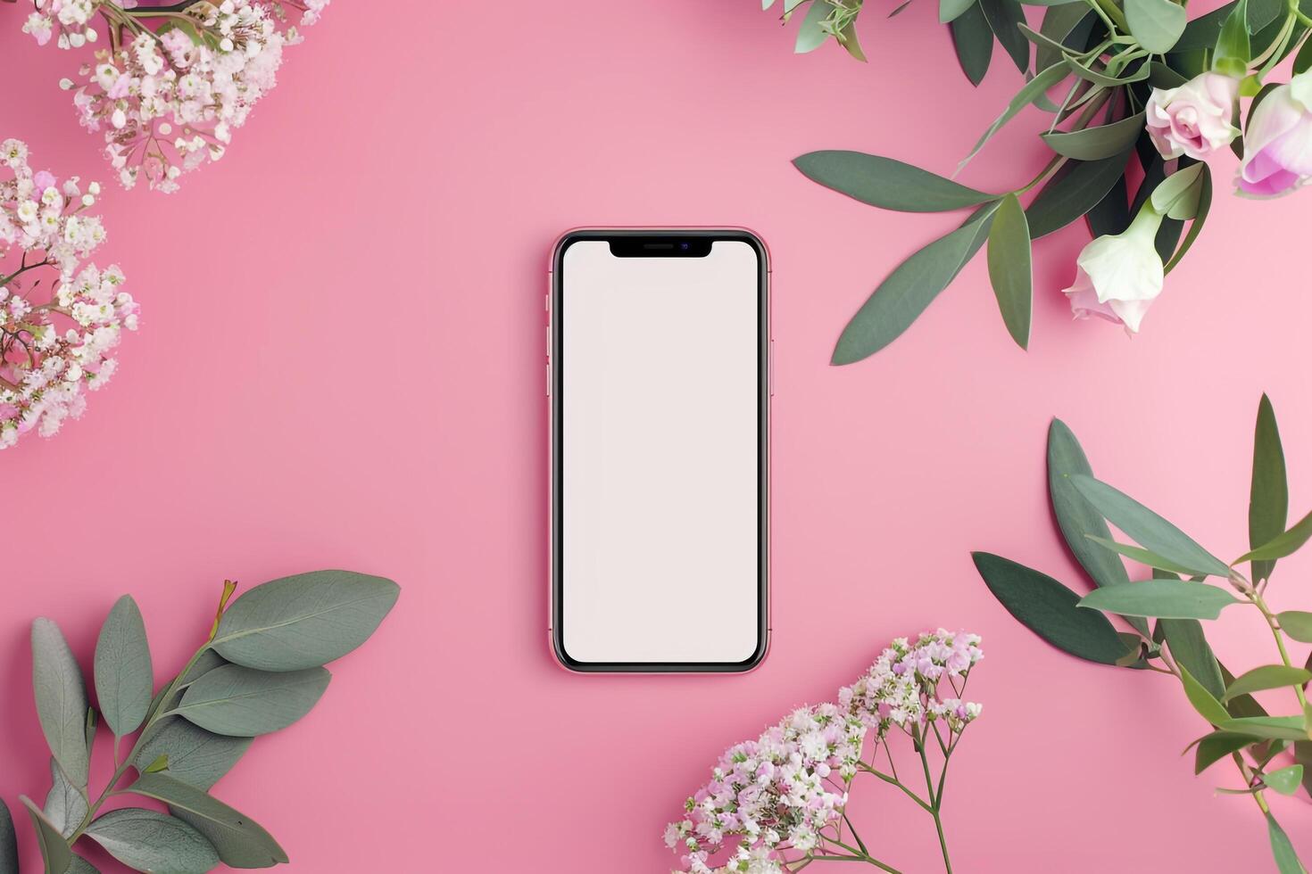 Mobile Phone Mockup Screen with ed Display Background photo