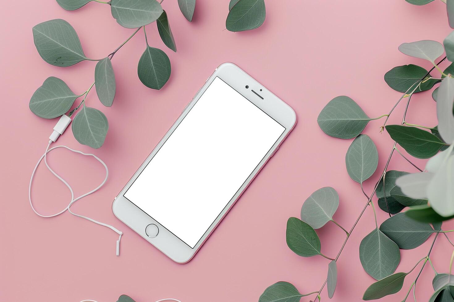 Mobile Phone Mockup Screen with Professional Display Background photo