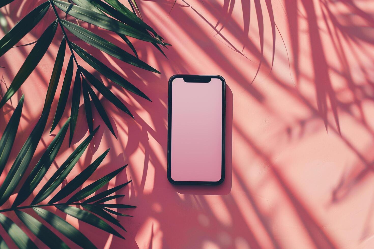 Mobile Phone Mockup Screen with Professional Display Background photo
