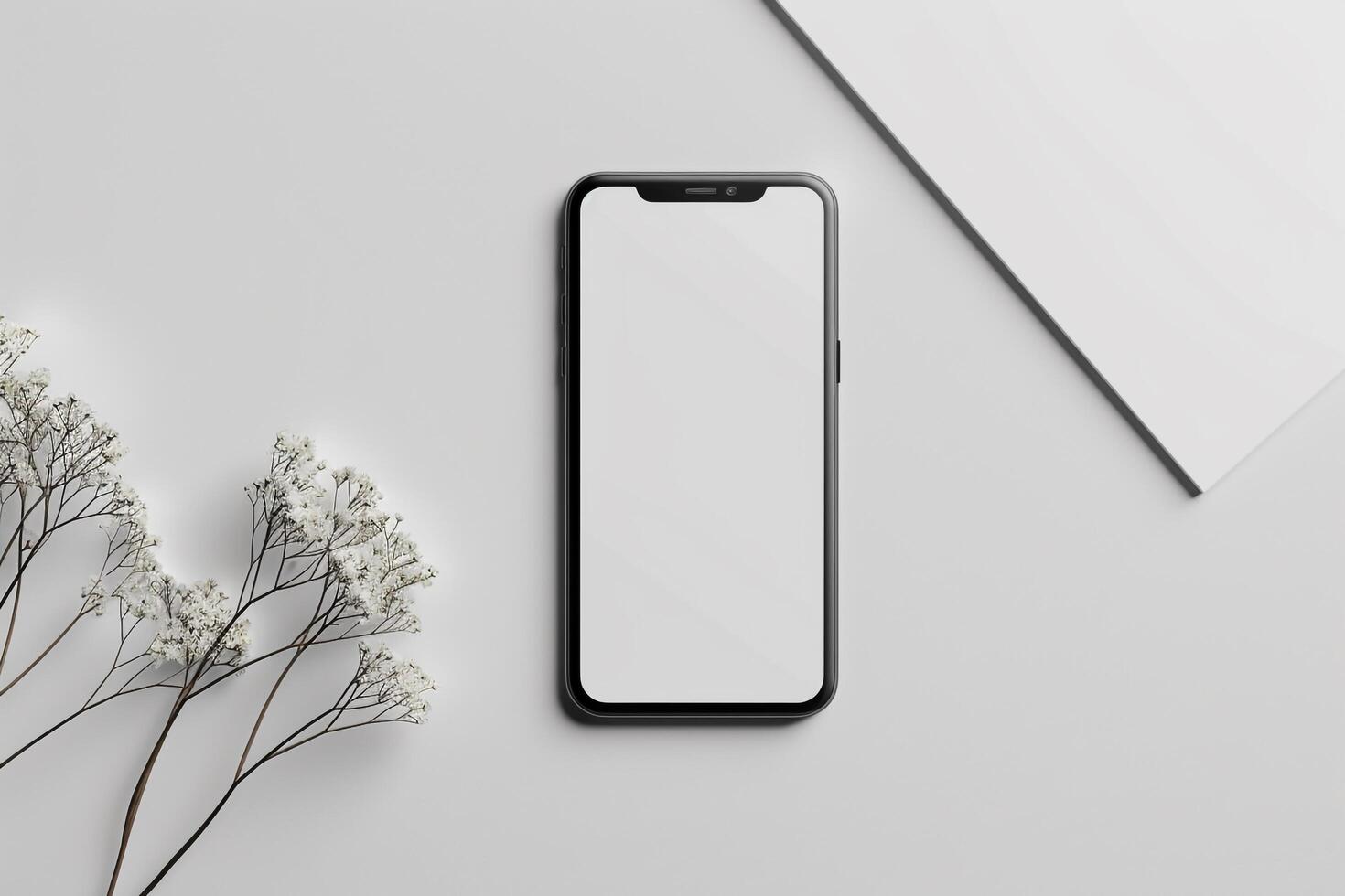 Mobile Phone Mockup Screen with Engaging Visual Setup photo