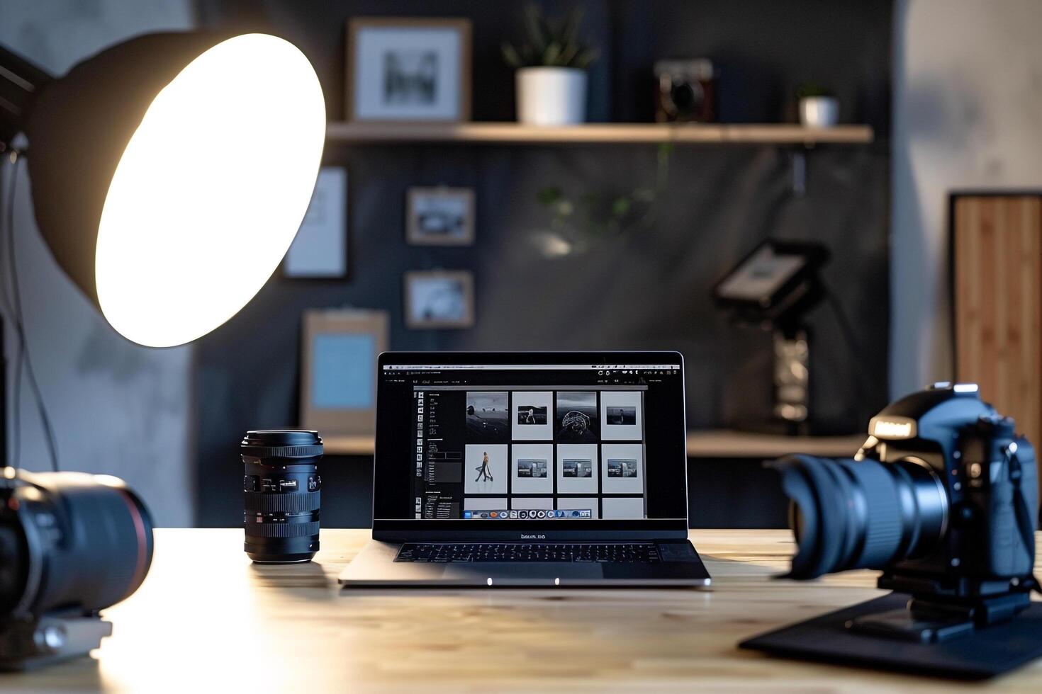 Laptop Mockup with Featuring Portfolio Theme for Graphic Design photo