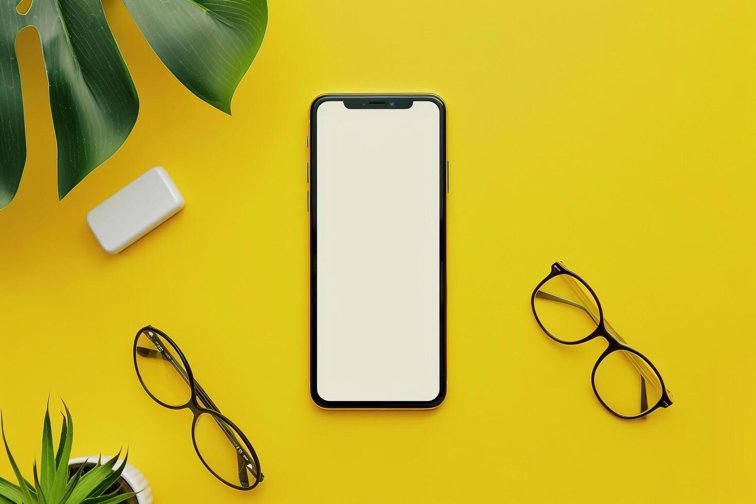 Mobile Device Mockup Screen in a digital tech setup photo