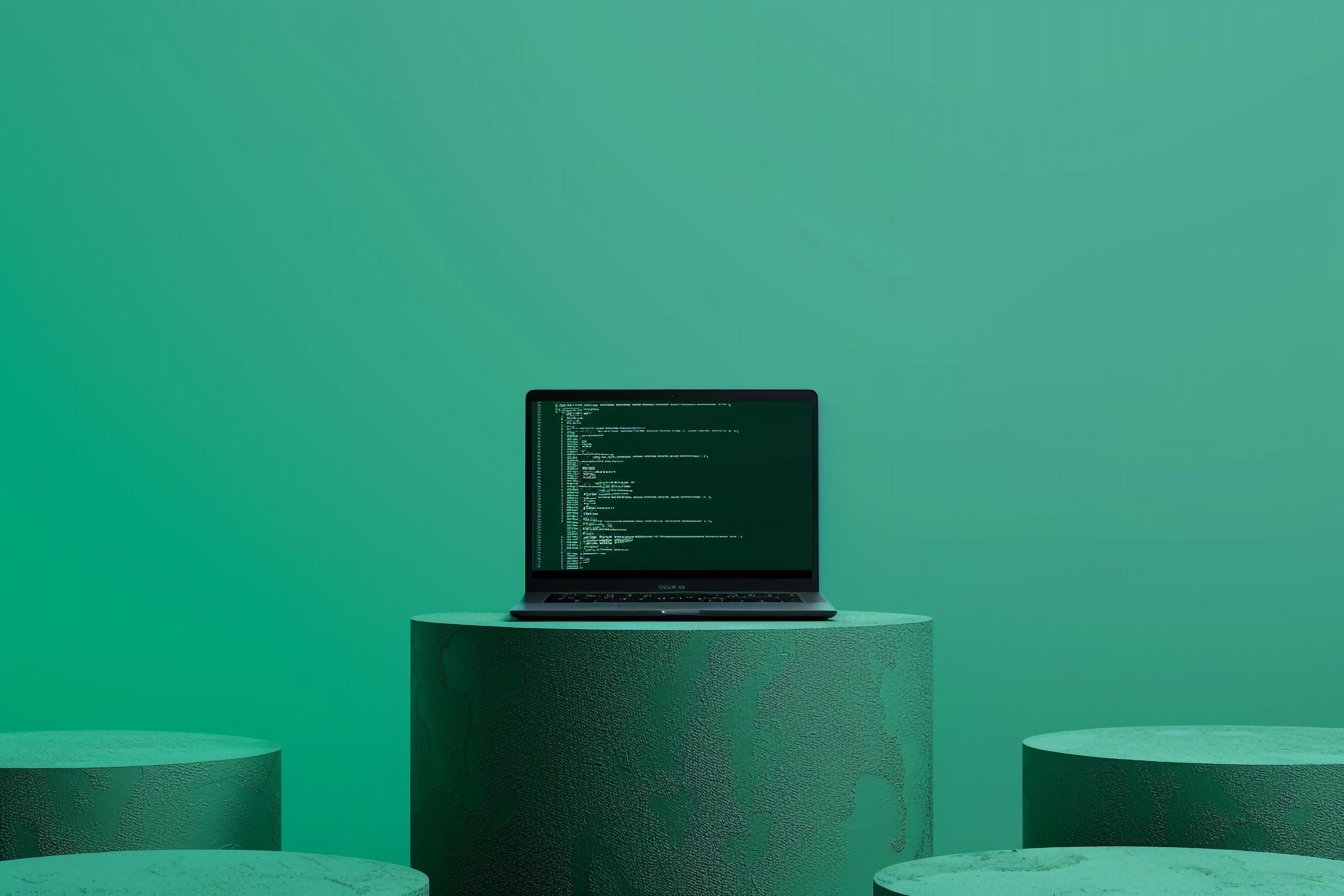 Laptop Mockup Featuring a Coding Theme for Highlighting Programming ...