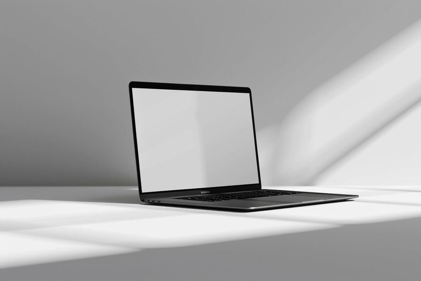 Laptop Mockup with Professional Desktop Setup Perfect for Web Design Presentations photo
