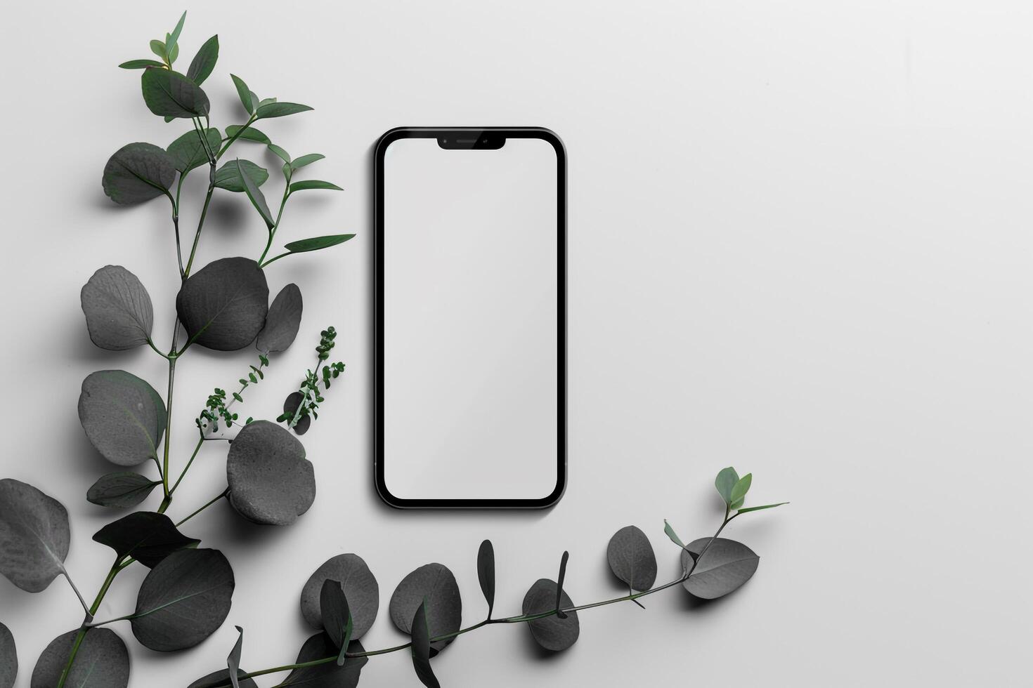 Mobile Phone Mockup Screen with High Resolution Display Background photo