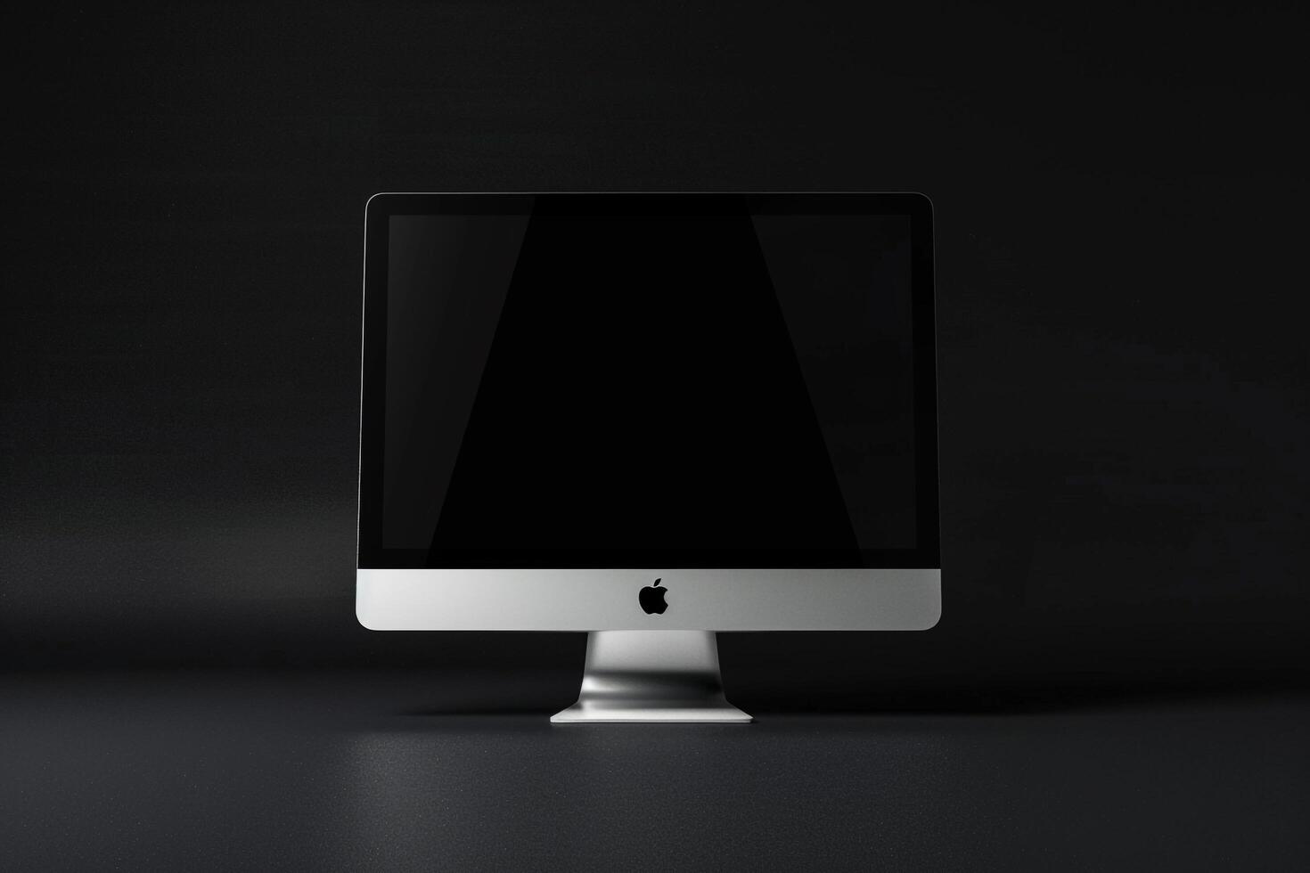 Computer Monitor Mockup with White Screen on Contemporary Background photo