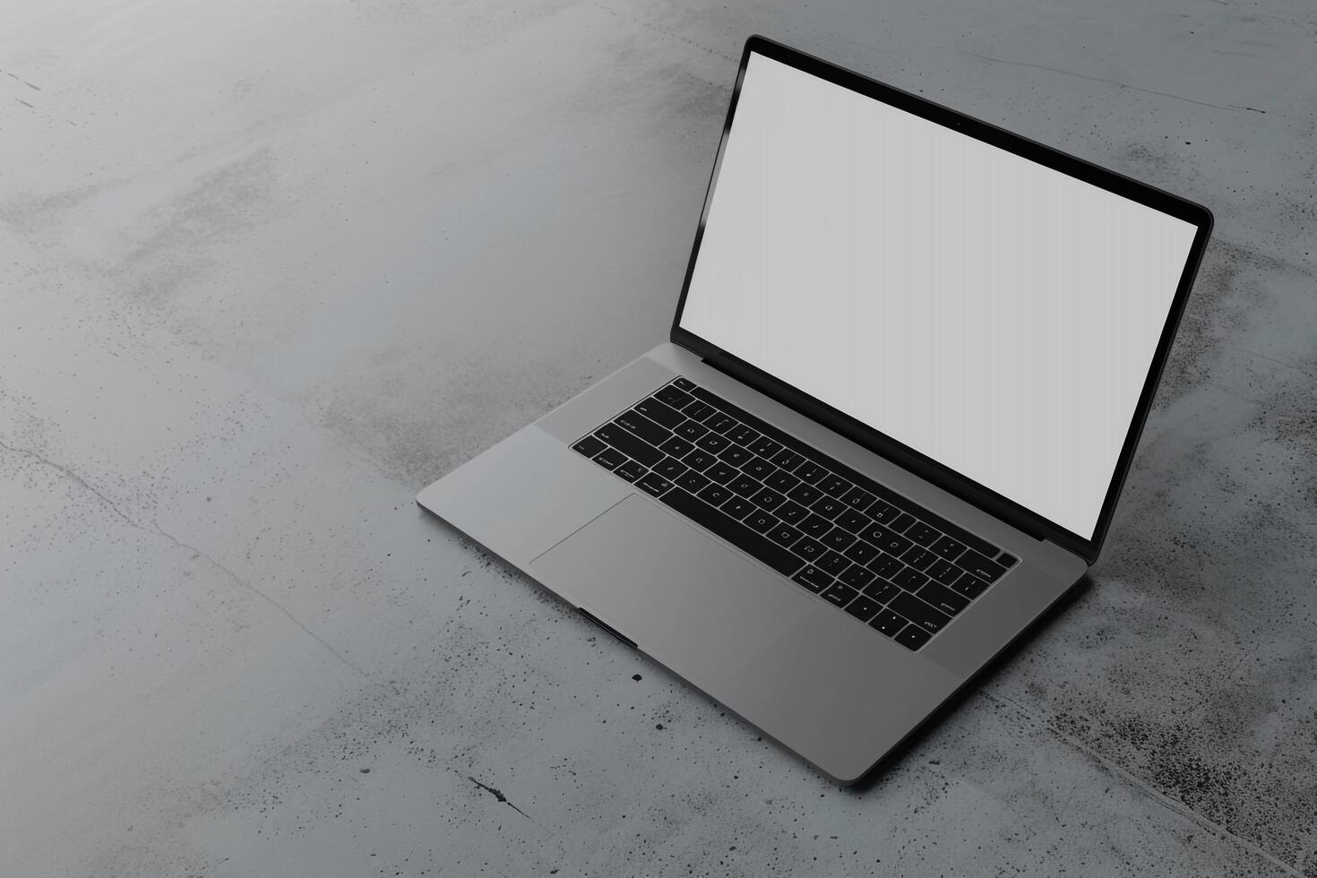 Advanced Laptop Mockup with a High Resolution Tech Interface and Workspace photo