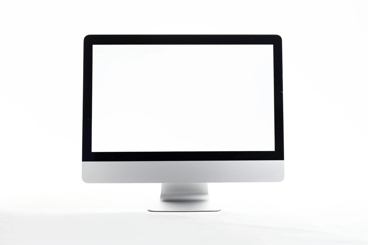 Computer Mockup Background with Wireless Keyboard on   Desk photo
