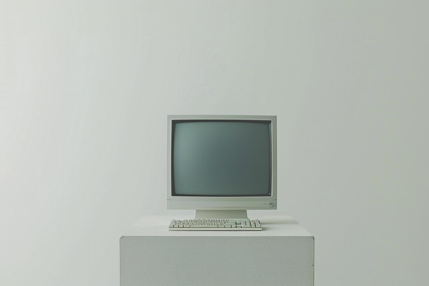 Computer Mockup Background Featuring   Design and Wireless Keyboard photo