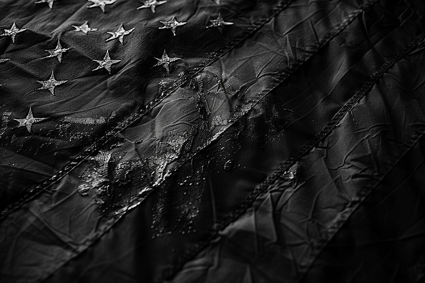 Monochrome American Flag Featuring Rich Textural Quality photo