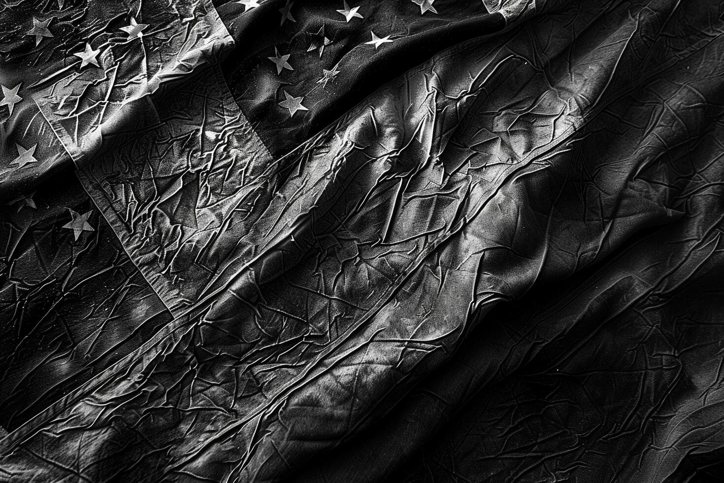 Monochrome American Flag Emphasizing Textural s photo