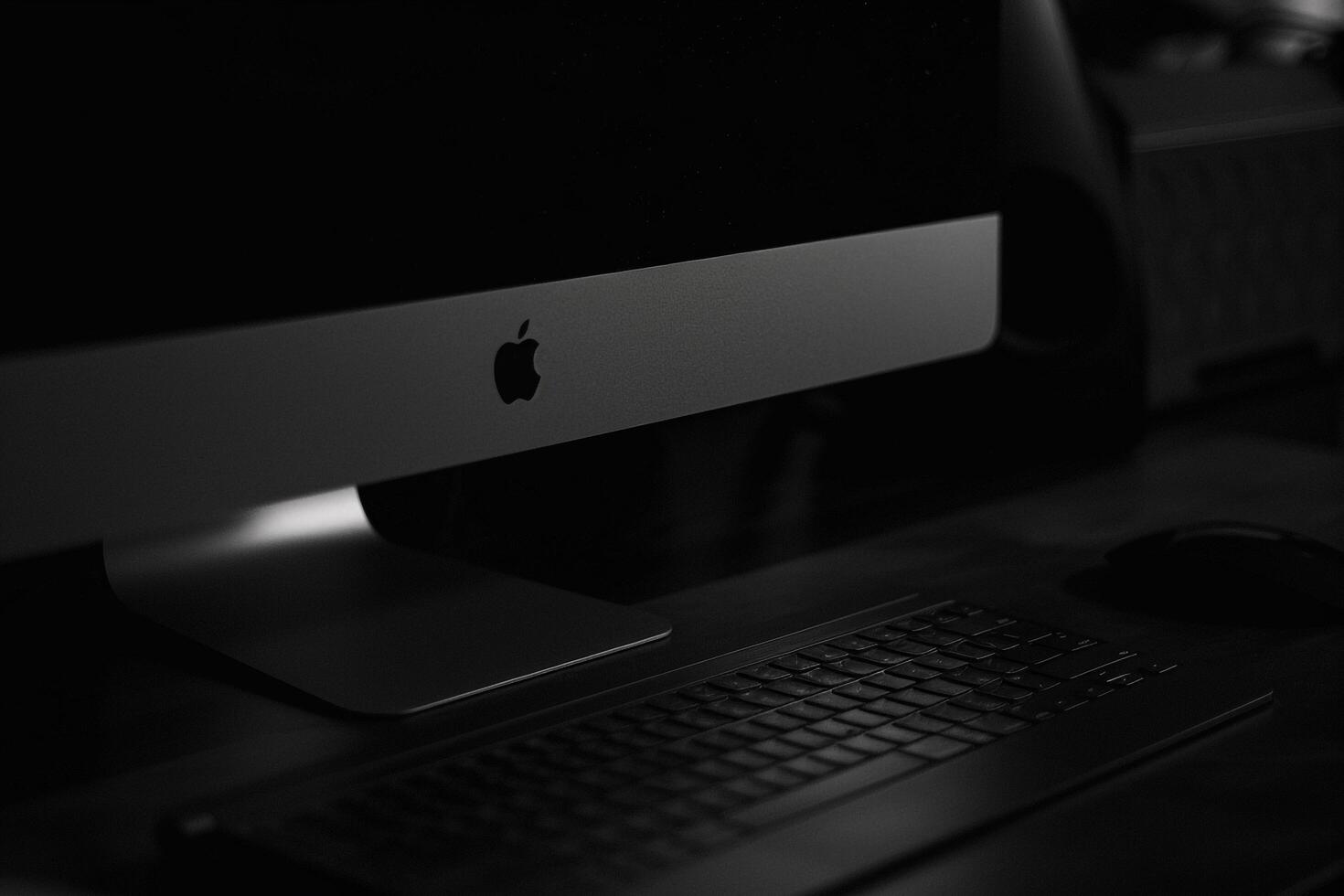 Noir Inspired Desktop Computer Mockup with   Black and Gray s photo