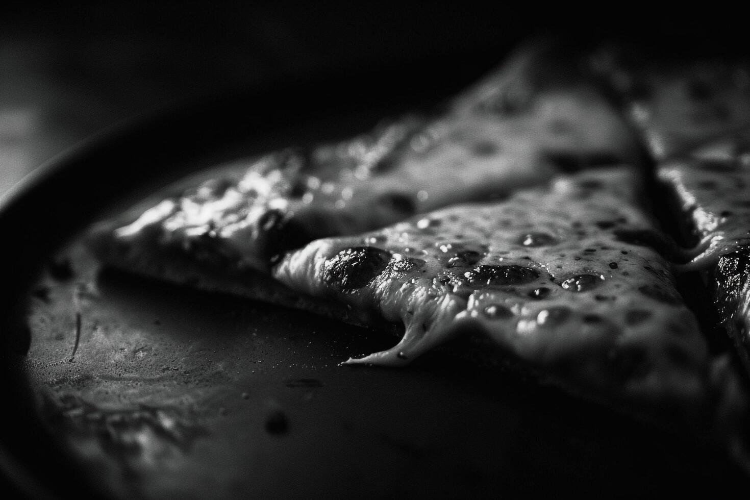 White Pizza Slice with Lighting and   Background photo