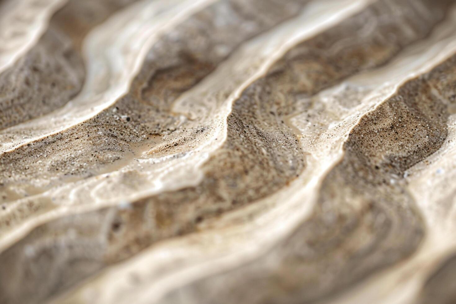 Sandy Beach with Wave Patterns and Textures Displaying Coastal Natural Beauty photo