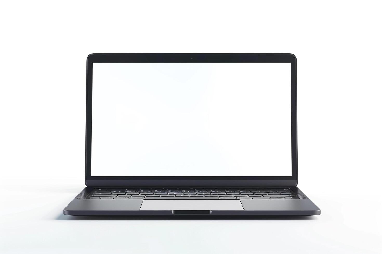 Laptop Mockup with Blank Screen and Nature Background photo