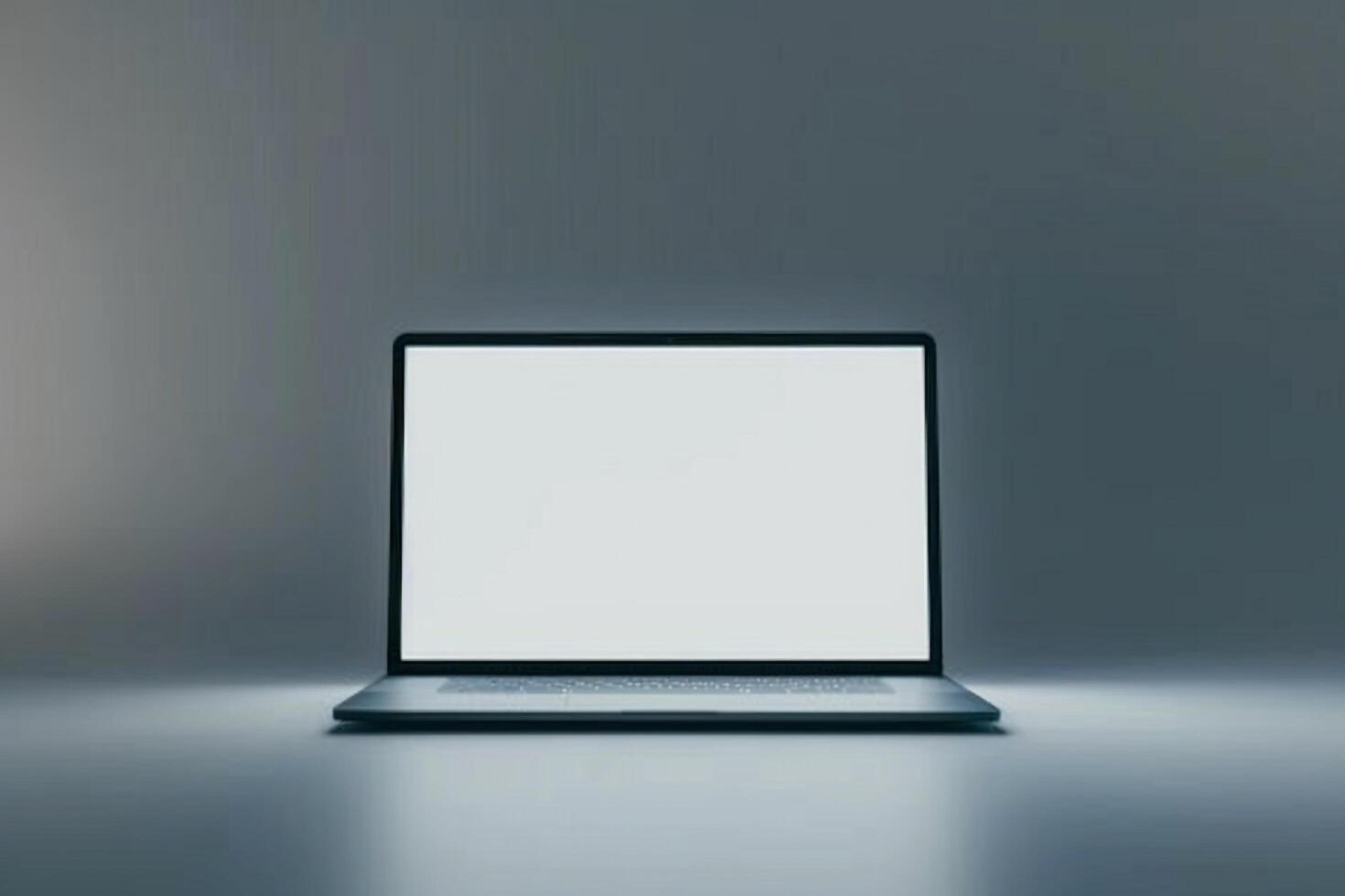 Laptop Mockup with Blank Screen on Ideal for Digital Content Creation photo