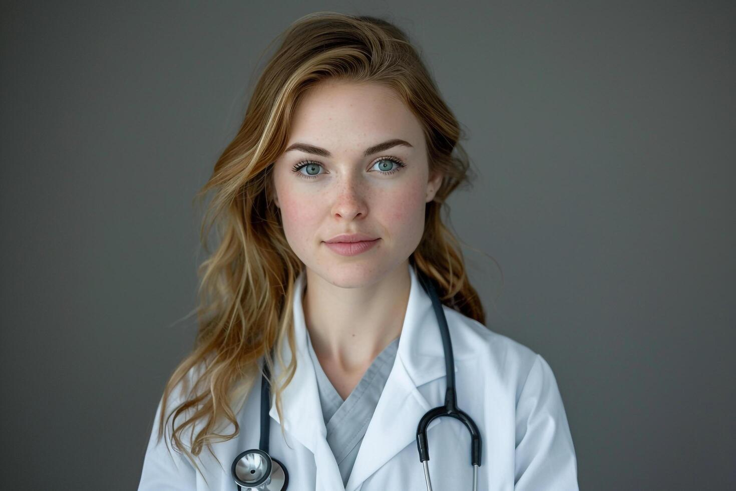 Medical Professional Female Doctor with Stethoscope photo