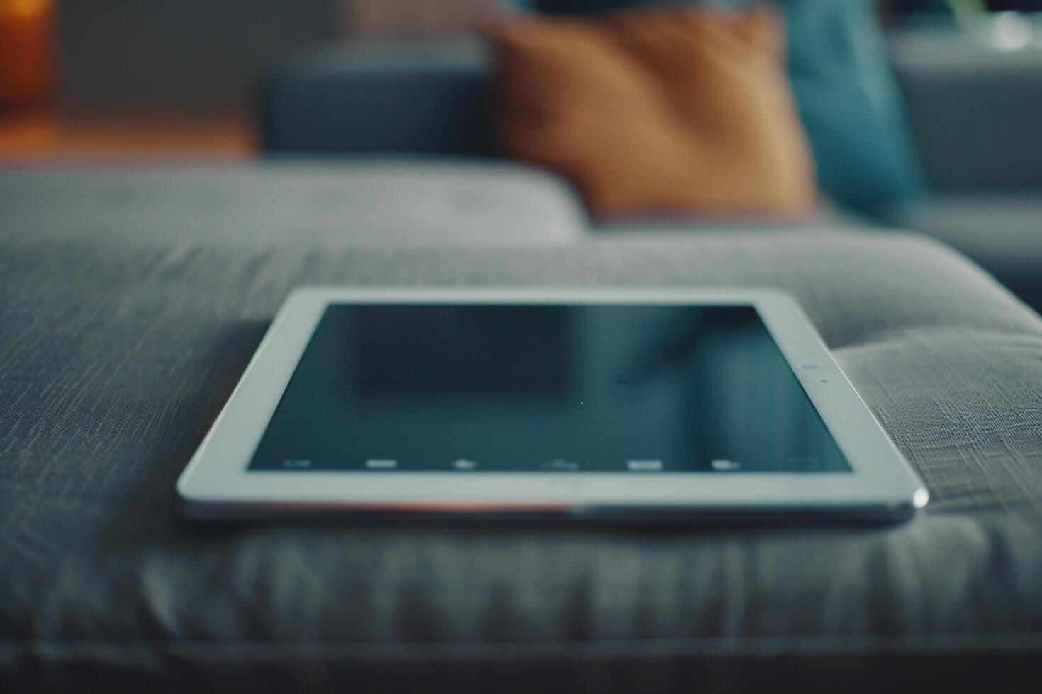 desktop setupic Tablet Mockup Screen and  Gray Top photo
