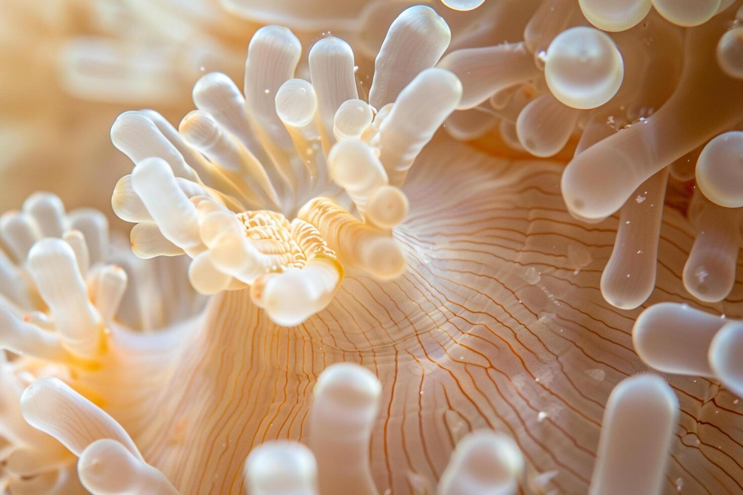 Texture of Sea Anemone with  Tentacles   Background Nature photo