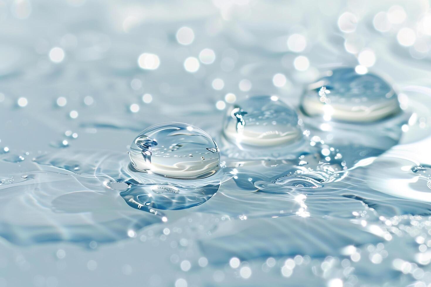 Water Droplets Reflecting Light on White Surface   Background Nature photo