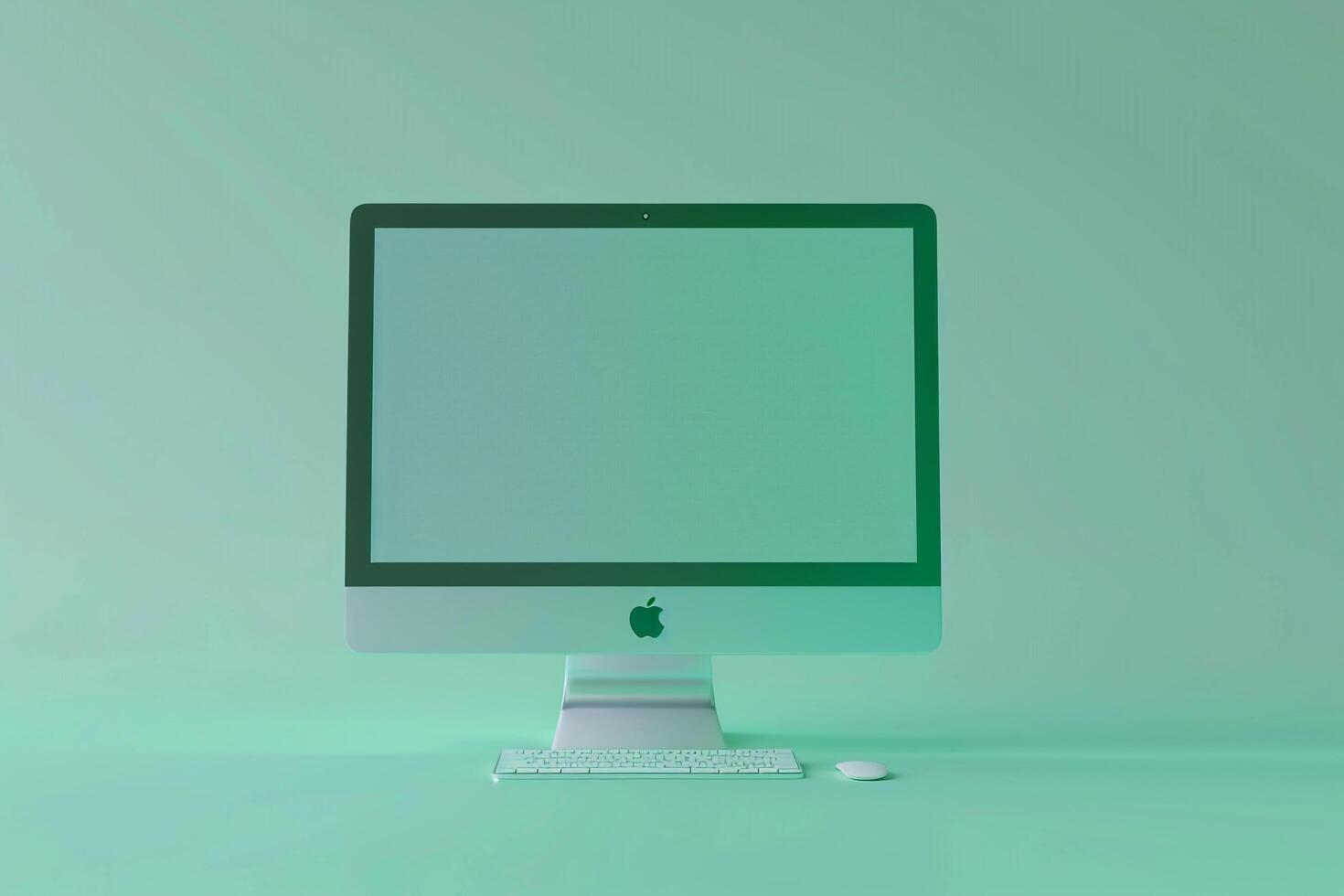 Computer Monitor Mockup Screen on Mint photo