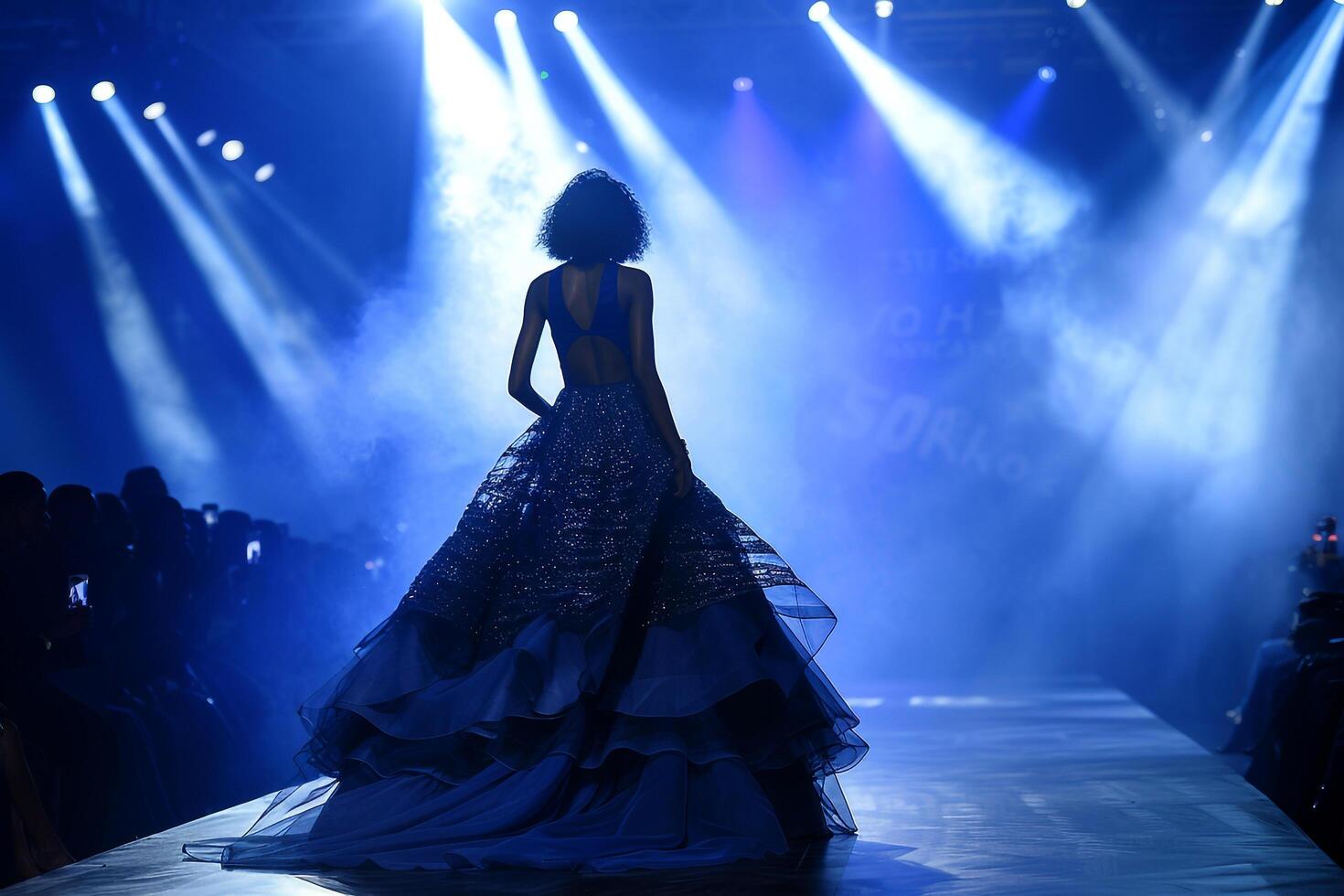 Royal Background with Couture Gown Model photo