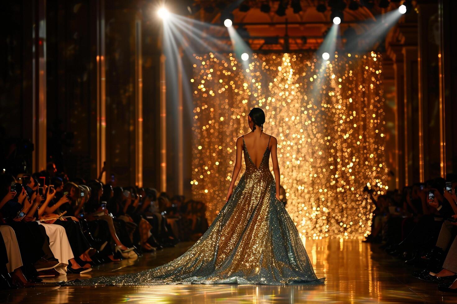 G Background with Couture Gown Model photo