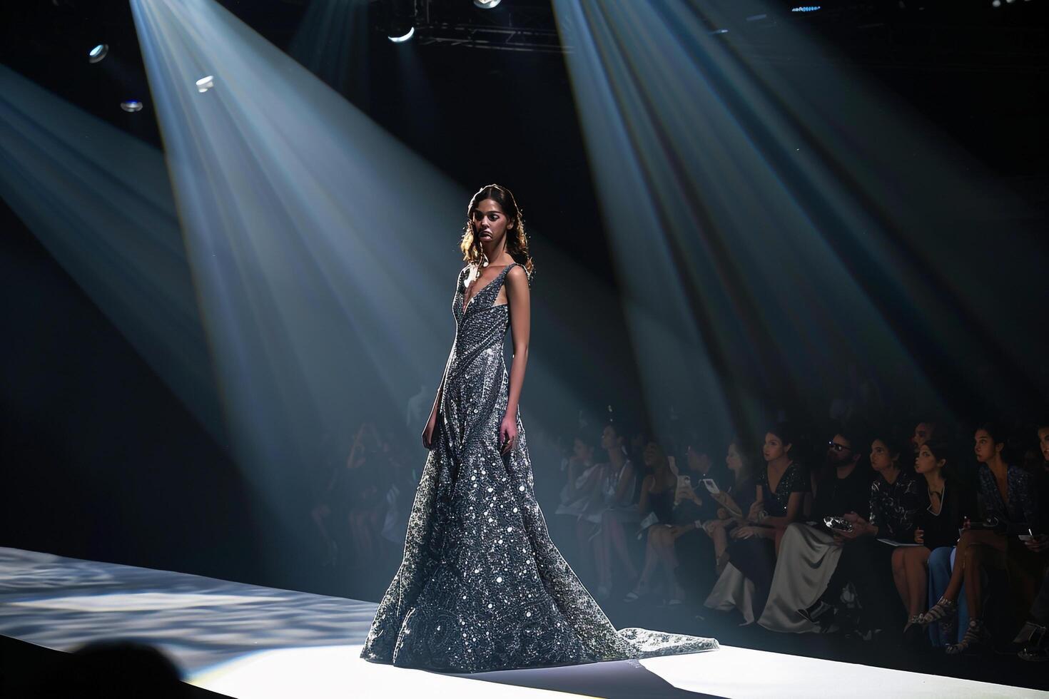 with Model in Couture Gown photo