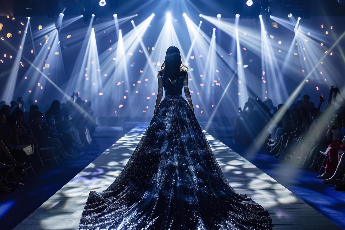 Couture Gown with Glittering Stage Lights photo