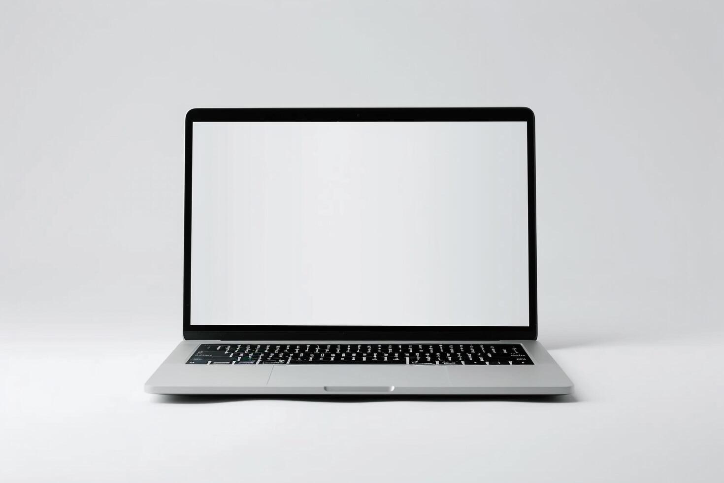 screen display Laptop Mockup with Empty Display on White Canvas photo